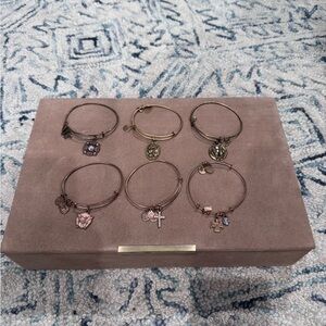 Alex and Ani Stackable Rose Gold Charm Bangle Bracelet Set - Set of 6